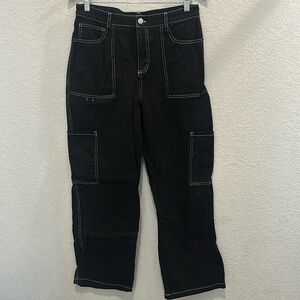 Fashion nova black cargo jeans 32 by 30